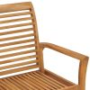 Patio Bench with Light Blue Cushion 44.1" Solid Teak Wood