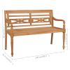 Batavia Bench with Beige Cushion 59.1" Solid Teak Wood