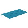 Patio Bench with Light Blue Cushion 44.1" Solid Teak Wood