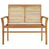 Patio Bench with Light Blue Cushion 44.1" Solid Teak Wood