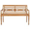 Batavia Bench with Beige Cushion 59.1" Solid Teak Wood