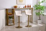 Bar Stools with Back and Footrest Counter Height Dining Chairs(2PCS/CTN)