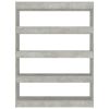 Book Cabinet/Room Divider Concrete Gray 39.4"x11.8"x53.1"