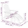 Patio Adirondack Chair with Footstool & Table HDPE White