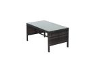 Outdoor patio Furniture 1 Coffee Table with clear tempered glass