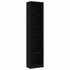 5-Tier Book Cabinet Black 15.7"x9.4"x68.9" Engineered Wood