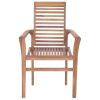 Dining Chairs 4 pcs with Light Blue Cushions Solid Teak Wood
