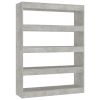 Book Cabinet/Room Divider Concrete Gray 39.4"x11.8"x53.1"