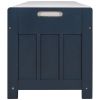 TREXM Storage Bench with 3 Shutter-shaped Doors; Shoe Bench with Removable Cushion and Hidden Storage Space (Antique Navy)