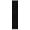 5-Tier Book Cabinet Black 15.7"x9.4"x68.9" Engineered Wood