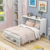 Queen Size Murphy Bed with Built-In Charging Station and a Shelf