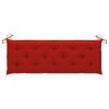 Batavia Bench with Red Cushion 59.1" Solid Teak Wood