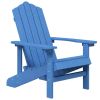Patio Adirondack Chair with Table HDPE Aqua Blue