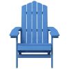 Patio Adirondack Chair with Table HDPE Aqua Blue