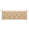 Batavia Bench with Beige Cushion 59.1" Solid Teak Wood