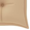 Batavia Bench with Beige Cushion 59.1" Solid Teak Wood