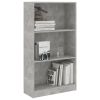 3-Tier Book Cabinet Concrete Gray 23.6"x9.4"x42.9" Engineered Wood