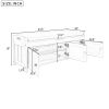 TREXM Storage Bench with 3 Shutter-shaped Doors; Shoe Bench with Removable Cushion and Hidden Storage Space (Antique Navy)