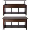 41" Lift Top Coffee Table with 3 Storage Compartments, Espresso