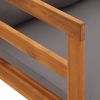 Sun Lounger with Dark Gray Cushions Solid Acacia Wood
