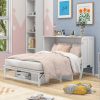 Queen Size Murphy Bed with Built-In Charging Station and a Shelf