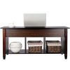 41" Lift Top Coffee Table with 3 Storage Compartments, Espresso