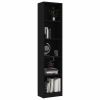 5-Tier Book Cabinet Black 15.7"x9.4"x68.9" Engineered Wood