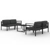 5 Piece Patio Lounge Set with Cushions Aluminum Anthracite