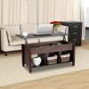 41" Lift Top Coffee Table with 3 Storage Compartments, Espresso