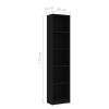 5-Tier Book Cabinet Black 15.7"x9.4"x68.9" Engineered Wood