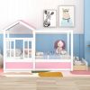 Full Size House Bed with Roof, Window and Drawer