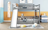 Twin Over Twin Bunk Bed with Slide and Ladder