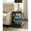 Omega End Table with Shelf, Black
