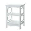 Omega End Table with Shelf, Black