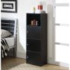 Storage 3 Door Cabinet with Shelf, Black