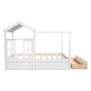 Full Size House Bed with Roof, Window and Drawer