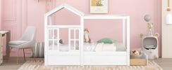 Full Size House Bed with Roof, Window and Drawer
