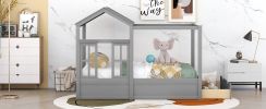 Full Size House Bed with Roof, Window and Drawer