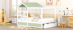 Full Size House Bed with Roof, Window and Drawer