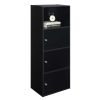 Storage 3 Door Cabinet with Shelf, Black