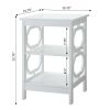Omega End Table with Shelf, Black
