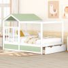 Full Size House Bed with Roof, Window and Drawer