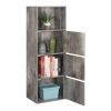 Storage 3 Door Cabinet with Shelf, Black