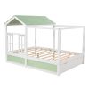Full Size House Bed with Roof, Window and Drawer