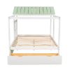 Full Size House Bed with Roof, Window and Drawer
