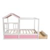 Full Size House Bed with Roof, Window and Drawer