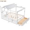 Full Size House Bed with Roof, Window and Drawer