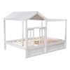 Full Size House Bed with Roof, Window and Drawer