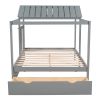Full Size House Bed with Roof, Window and Drawer
