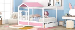 Full Size House Bed with Roof, Window and Drawer